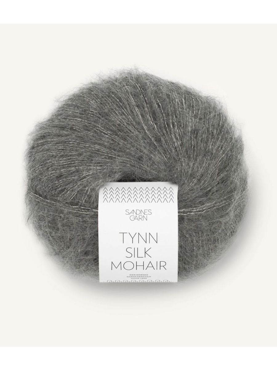 1053 Tynn Silk Mohair Mørk Gråmelert